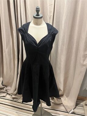 Pinup Couture Black Sweetheart Fit-and-Flare Midi Dress